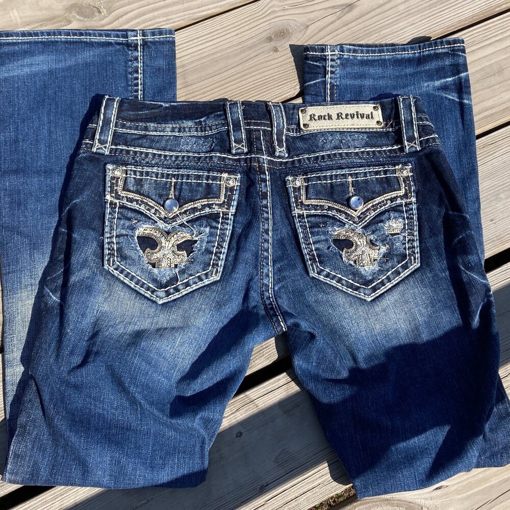 Rock Revival Women's Jeans, Easy Boot Cut, Size 28 Waist, Standard Length